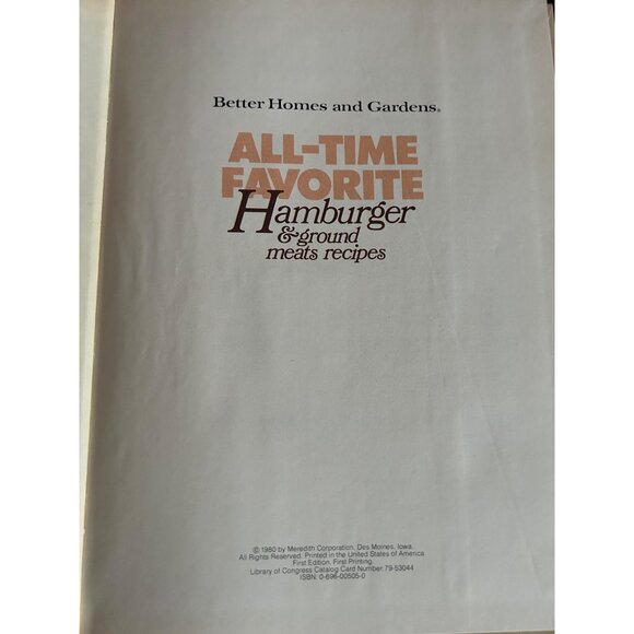 Better Homes & Gardens All-Time Favorite Hamburger & Ground Meats Recipes Cookbo - Picture 4 of 9